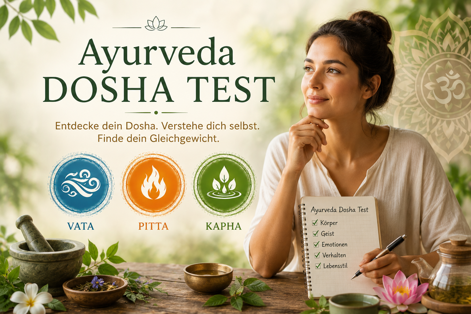 Ayurveda Dosha Test – Bestimmen Sie Ihren Dosha-Typ (Vata, Pitta, Kapha)